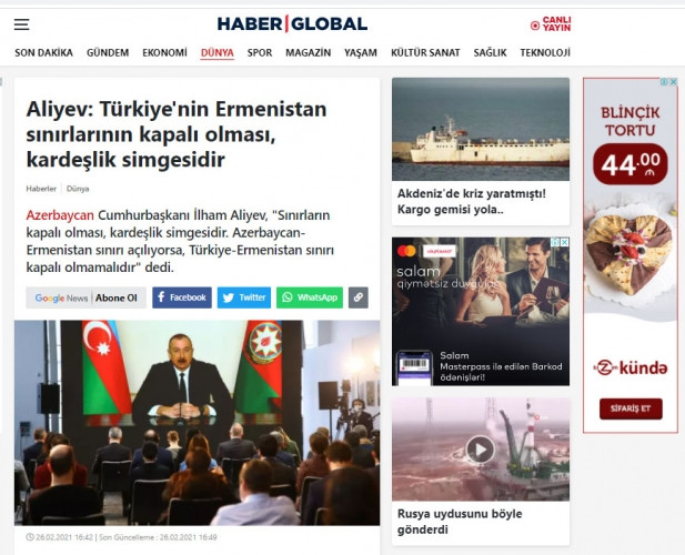 Azərbaycan Prezidenti İlham Əliyevin mətbuat konfransı xarici ölkələrin mediasında geniş işıqlandırılıb<font color=red> - FOTOLAR</font>