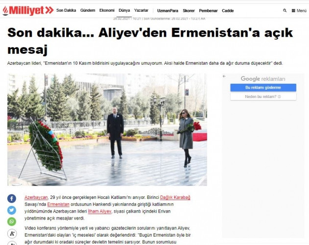Türkiyə mediası: Prezident İlham Əliyev dörd saatdan artıq zamanda jurnalistlərin əlliyə yaxın sualını cavablandırıb<font color=red> - FOTOLAR</font>