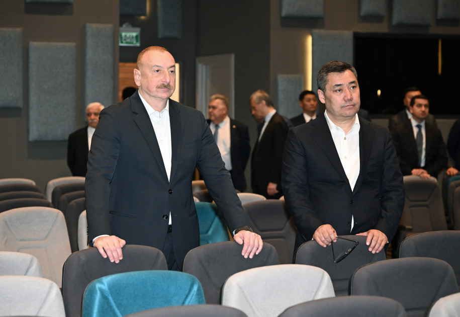 Azərbaycan və Qırğızıstan prezidentləri Ağdam Konfrans Mərkəzi ilə tanış olublar<font color=red> - FOTOLAR</font>