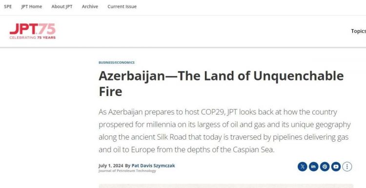"Journal of Petroleum Technology": Azərbaycan - sönməz odlar yurdu